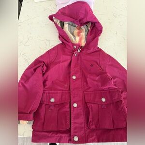 Burberry Girls' Bright Fuchsia Hooded Raincoat